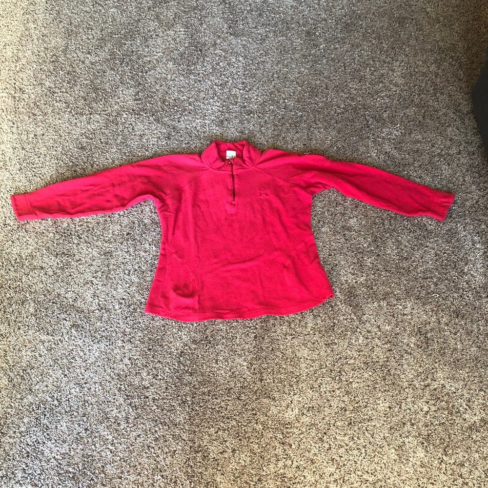Women's Pink Under Armor Pull Over 3/4 Zip (Medium